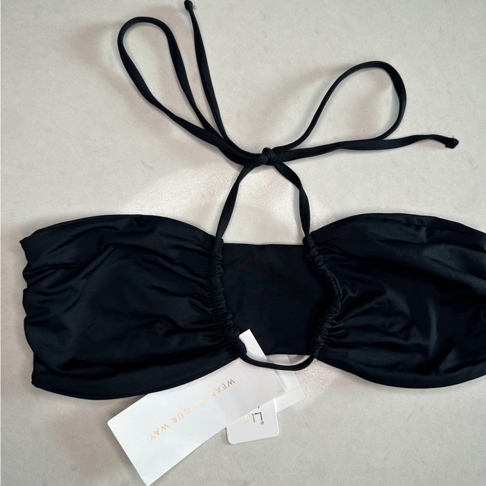 L*Space Dawn Amal Black Bikini Set | Strapless Bandeau + Side-Tie Bottom | NWT M - Picture 15 of 15